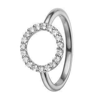 Christina Collect 925 sterling silver Topaz Circle open circle with 19 beautiful white topaz, model 3.20.A